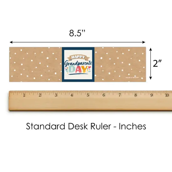 Big Dot of Happiness Happy Grandparents Day - Grandma & Grandpa Party Water Bottle Sticker Labels - Set of 20 {6}