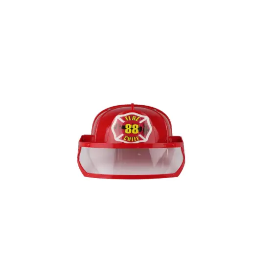 Child's Red Firefighter Hat With Eye Shield Costume Accessory {1}