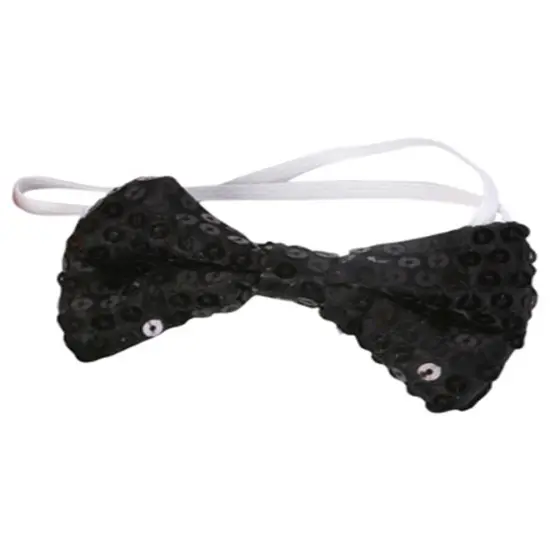Black Sequin Bowtie Bow Tie for Clown or Christmas Costume {1}