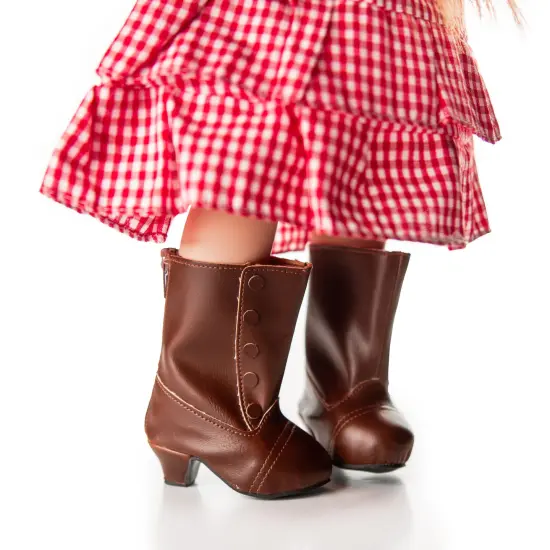 The Queen's Treasures 18 Inch Doll 1890's Style Brown Boots Plus Shoe Box {4}