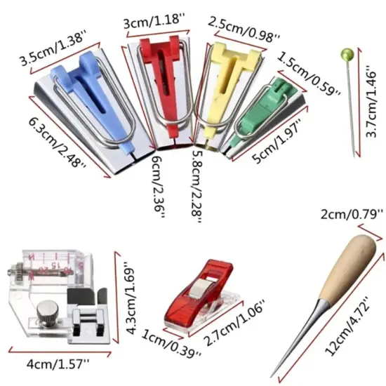 60-Pieces Fabric Bias Binding Tape Maker Kit {4}