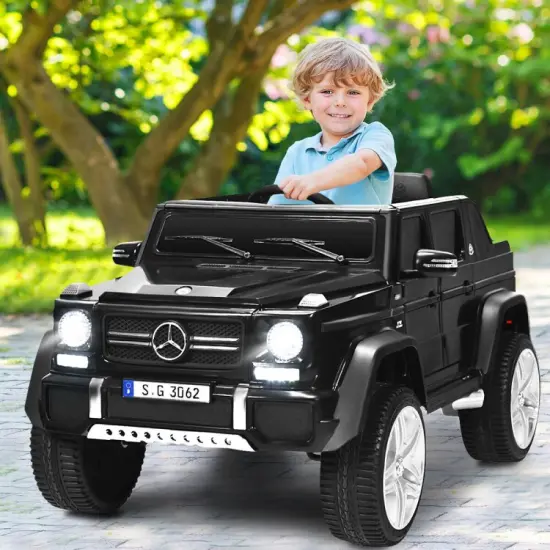 12V Kids Ride On Car with 2.4G Remote Control and USB Interface Black {4}