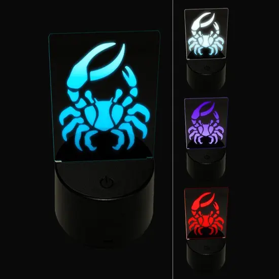 Fiddler Crab Crustacean with Large Claw 3D Illusion LED Night Light Sign Nightstand Desk Lamp {1}