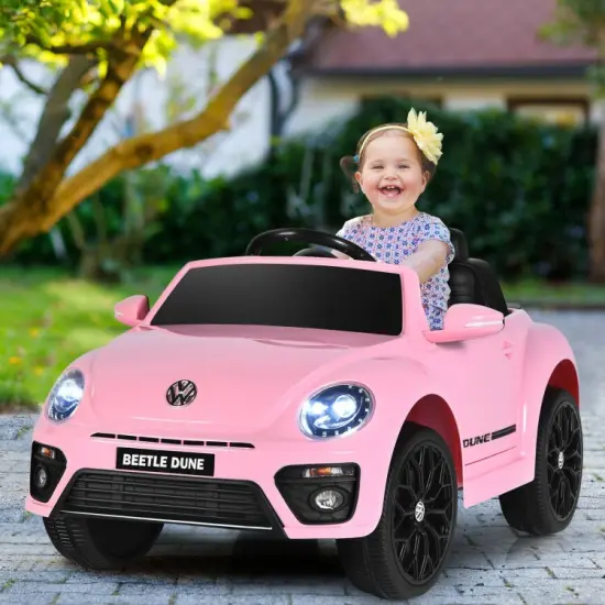 Kids Electric Ride On Car with Remote Control and Led Headlight Ideal Gift for Birthdays or Any Special Festival Pink {4}