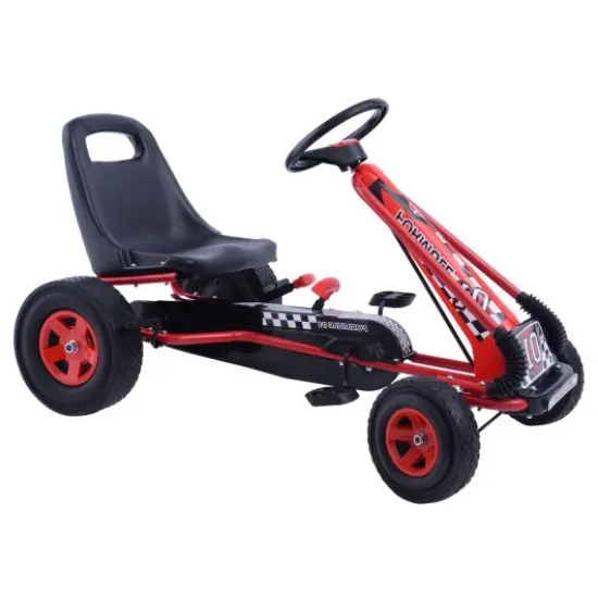 4 Wheels Kids Ride On Pedal Powered Bike Go Kart Racer Car Outdoor Play Toy Red {1}