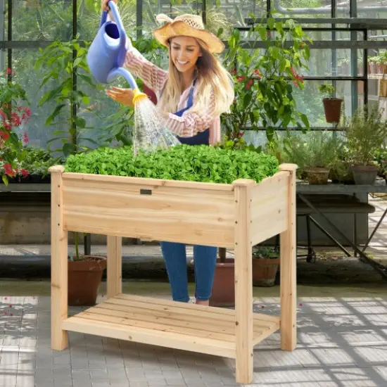 Raised Garden Elevated Wood Planter Box Stand {2}