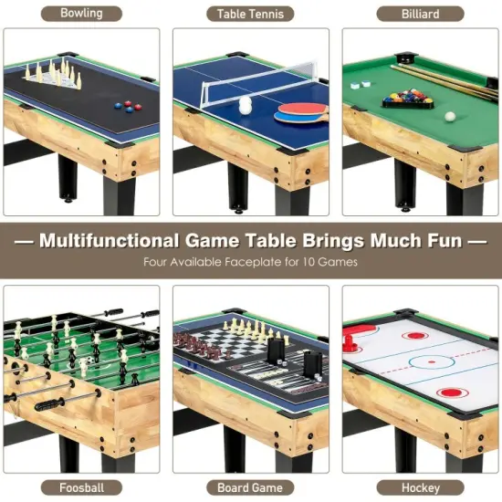 10-in-1 Multi Combo Game Table Set for Home {6}