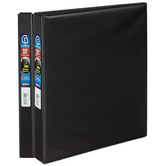 Avery Heavy-Duty 3 Ring Binders, 1 Inch One Touch EZD Rings, 2 Black Binders (46047) {1}