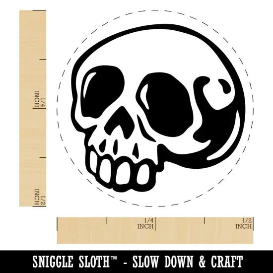 Creepy Skull Halloween Self-Inking Rubber Stamp for Stamping Crafting Planners Black {1}