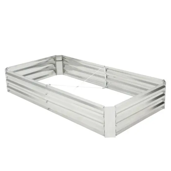 Metal Galvanized Raised Garden Bed with Open-Ended Base {1}