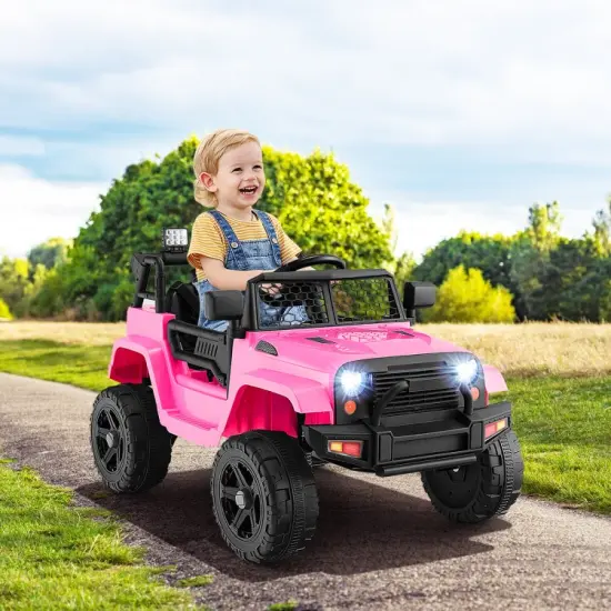 Kids Electric Ride-On Truck with Remote, Music and Safety Features Pink {4}