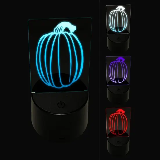 Hand Drawn Round Pumpkin Doodle Fall Thanksgiving Halloween 3D Illusion LED Night Light Sign Nightstand Desk Lamp {1}