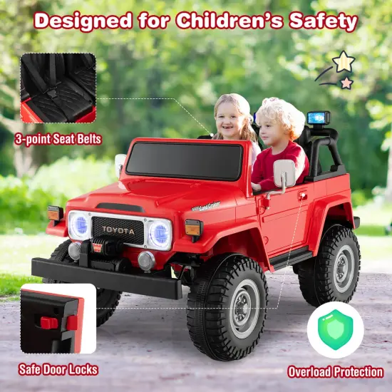 12V 2-Seat Kids Ride On Car with 2.4G Remote Control and USB Port Red {3}