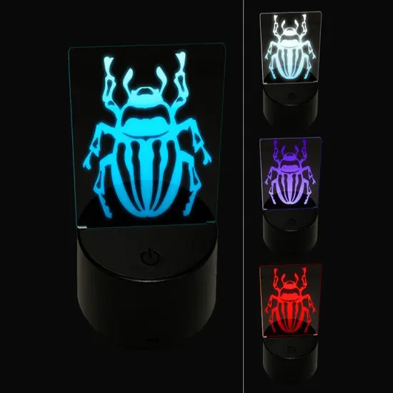 Round Striped Potato Beetle Bug Insect 3D Illusion LED Night Light Sign Nightstand Desk Lamp {1}