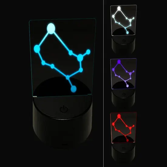 Gemini Zodiac Star Constellations 3D Illusion LED Night Light Sign Nightstand Desk Lamp {1}