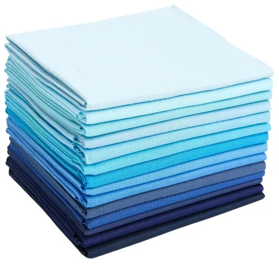 Fat Quarter Bundle -100% Cotton | Pure Solids | Shades of Blue and Navy l Mix - 14 Colors | Quilting & Crafting Fabric | Special Gift {5}
