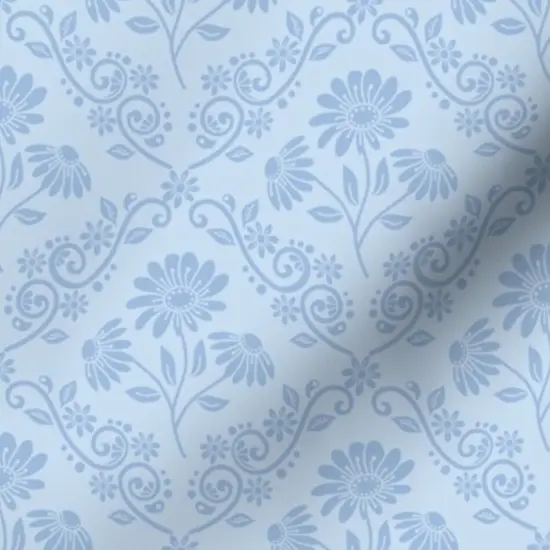 Various Fabrics by the Yard or Fat Quarter Blue Daisy Boho Style Damask Victorian Floral Botanical Edwardian Farmhouse Kitsch Custom Printed Fabric by Spoonflower {7}