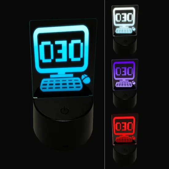 Kissing Kawaii Computer Face Emoticon 3D Illusion LED Night Light Sign Nightstand Desk Lamp {1}