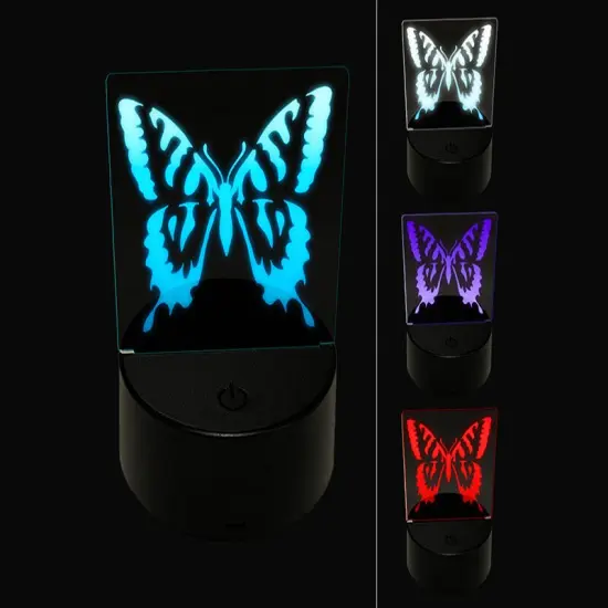 Tiger Swallowtail Butterfly Insect Bug 3D Illusion LED Night Light Sign Nightstand Desk Lamp {1}