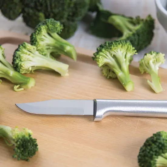 Rada Stainless Steel Paring Knife with Aluminum Handle, Hand-Sharpened Classic Spear Tip Parer Knives, 2.5" Blade {3}