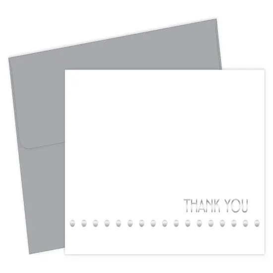Great Papers! Silver Foil Lotsa Dots Thank You Note Card, 4.875" x 3.375" (folded), 25 cards/25 envelopes {1}