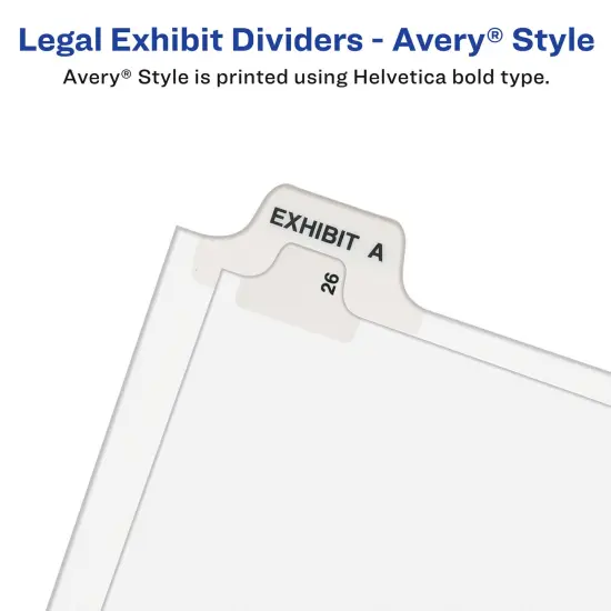 Avery Legal Exhibit Unpunched Dividers for Use with Any Binding System, Individual Number 25, 25 Side Tab Dividers Per Set, Helvetica Bold Type, 3 Sets (01745) {5}