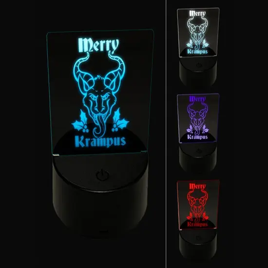 Merry Krampus Christmas Folklore 3D Illusion LED Night Light Sign Nightstand Desk Lamp {1}