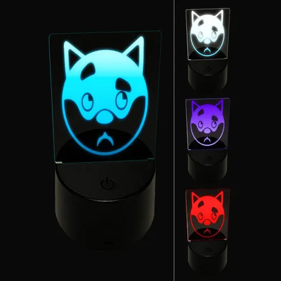 Husky Dog Face Curious 3D Illusion LED Night Light Sign Nightstand Desk Lamp {1}