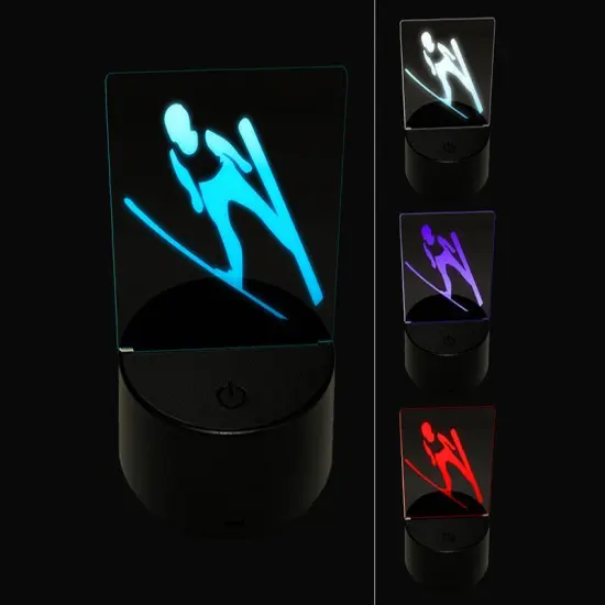 Ski Jumping Jumper 3D Illusion LED Night Light Sign Nightstand Desk Lamp {1}