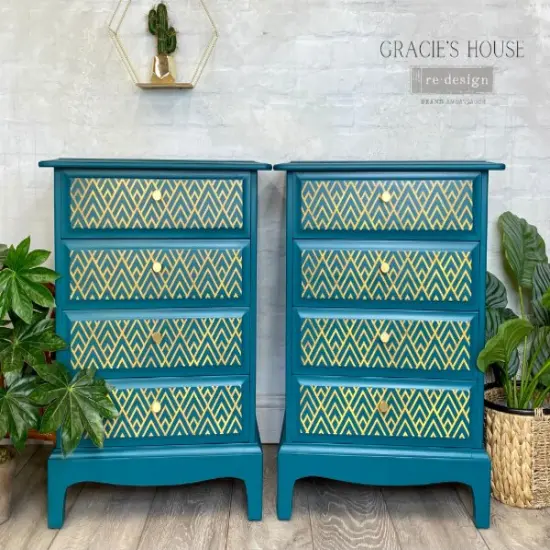 Redesign With Prima Decor Transfers - Geo Diamond - total sheet size 24"x 35" , cut into 2 sheets 655350656454 {3}