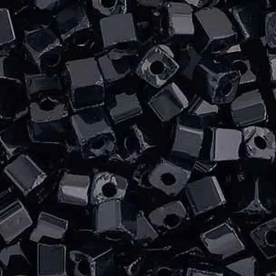 John Bead Square Czech Glass Seed Beads, 500g Opaque Black {1}
