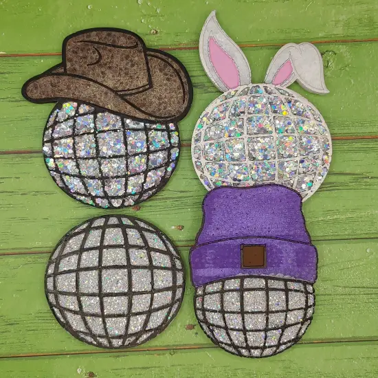 Disco Ball with Bunny Ears Silicone Freshie Mold {5}