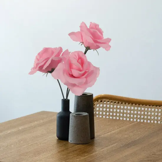 100-Pack: Pretty Pink Silk Rose Picks, 8" Stems, 3" Wide, Floral Home by Artificial Flowers {4}