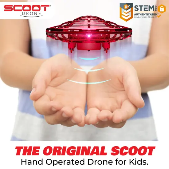 Force1 Scoot Hand Operated Drone for Kids or Adults - Red {2}