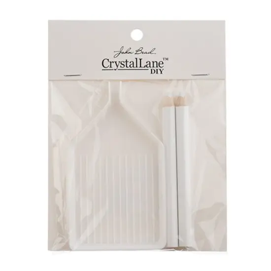 Crystal Lane DIY White Gem Rhinestone Tray with 2 Pickup Sticks {2}