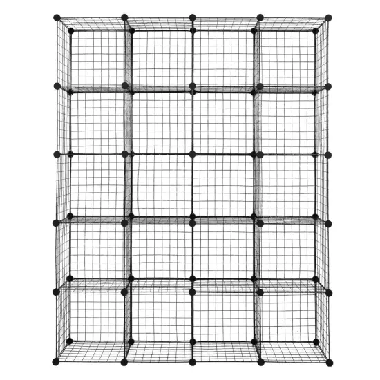 Wire Cube Storage Metal Closet Organizer Bookcase Cabinet Wardrobe Storage Shelves {3}