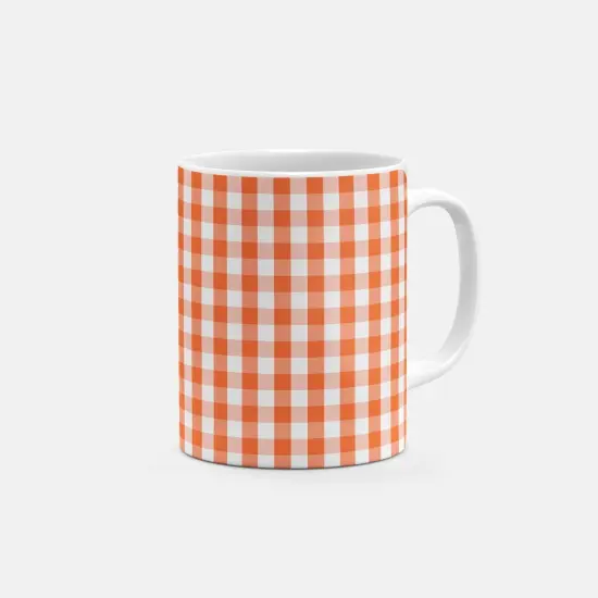 Orange Gingham Mug {1}