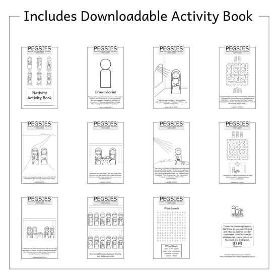 Christmas Nativity Peg Doll Set by Pegsies&trade; {5}