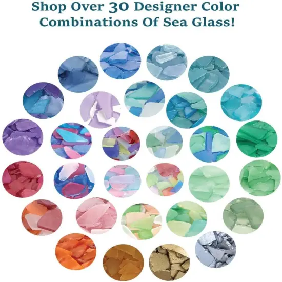 Sea Glass 11oz Dark Blue Green and Light Blue Tumbled Sea Glass Decor Bulk Seaglass Pieces for Beach Wedding Decor and Crafts {2}