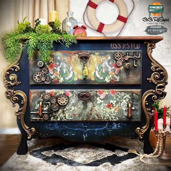 Redesign With Prima Decor Transfers - Cece Mermaid Lace - total sheet size 24"x 35" , cut into 2 sheets 655350657123 {3}