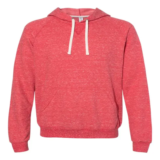 JERZEES&reg; Snow Heather French Terry Raglan Hooded Sweatshirt Red {1}