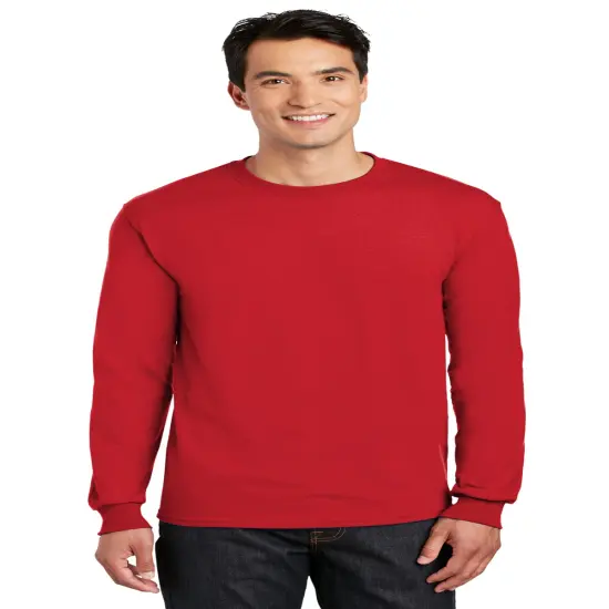 Gildan&reg; Dry Blend Crewneck Long Sleeve T-Shirt Red {1}
