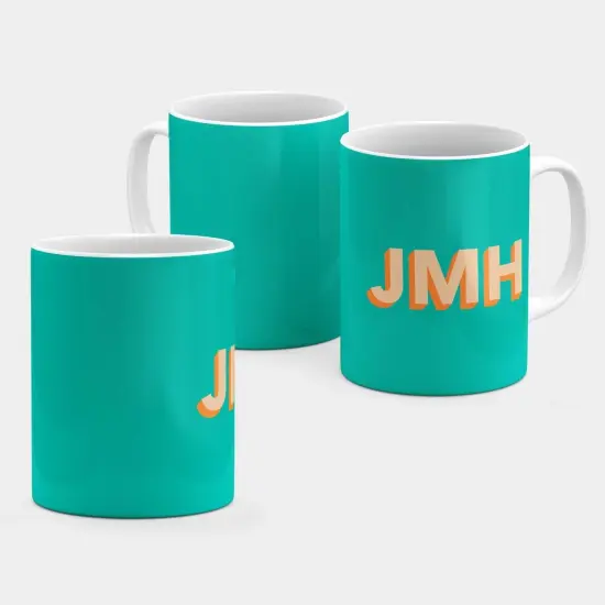 Monogram 3D Initials 11oz Mug VII {3}