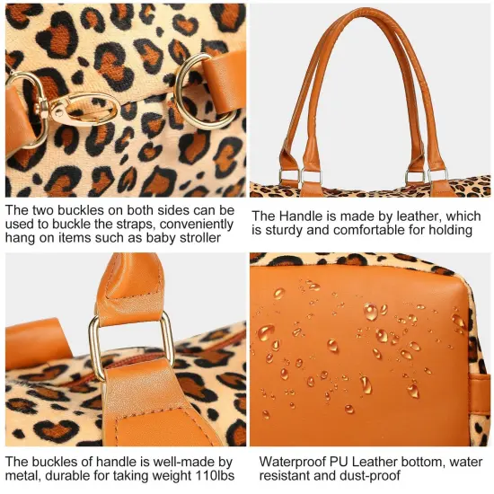 Women Duffle Bag Travel Luggage Bags Weekend Overnight Bag Tote Bags Shoulder Handle Bags Leo {3}