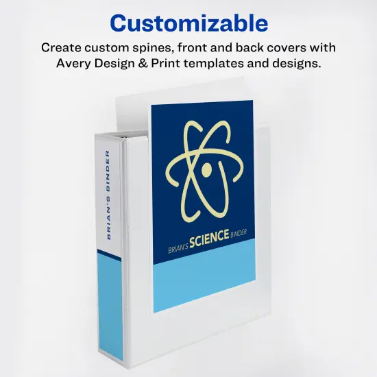 Avery Durable View 3 Ring Binders, 2 Inch Slant Rings, 2 White Binders (46041) {3}