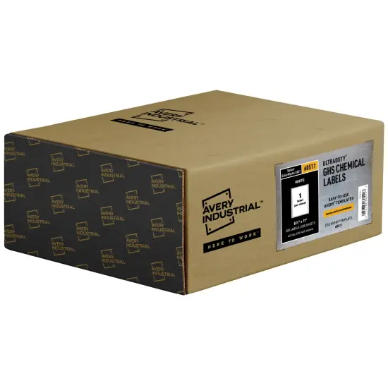 Avery UltraDuty GHS Chemical Labels for Epson ColorWorks C831, Permanent Adhesive, Waterproof, 8-1/2" x 11", 500 Labels (60511) {1}