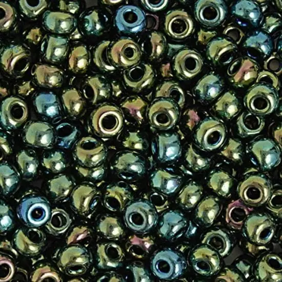 John Bead 2/0 Opaque Czech Glass Seed Beads, 500g Green Iris {1}