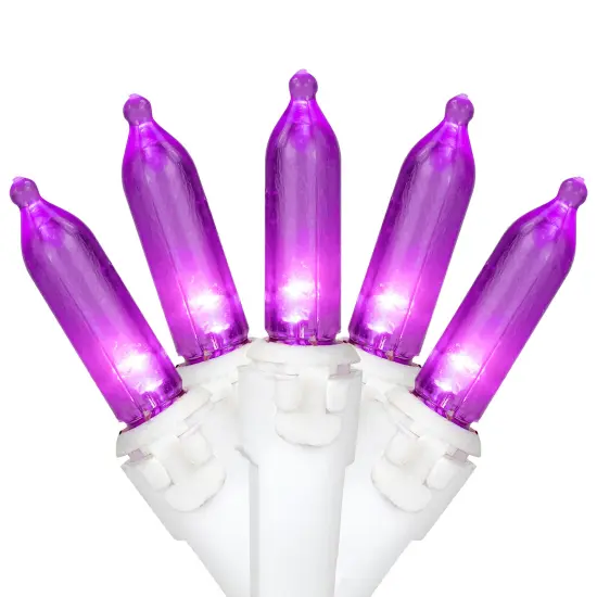 Northlight LED Mini Christmas Lights - Purple - 16.25' White Wire - 50ct {3}