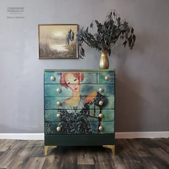 Redesign With Prima A1 Decoupage Rice Paper (Mulberry Tissue Paper) ? Whimsical Lady 23.4"X33.1" 655350657055 {3}