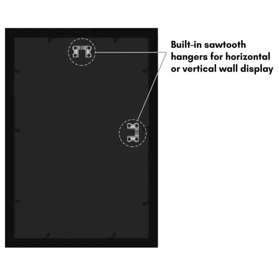 Americanflat 12x18 Picture Frame - Composite Wood Picture Frame for Wall Display - Plexiglass Cover - Hanging Hardware for Horizontal and Verticle Display - Black {6}